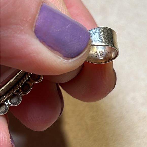 Vintage boho pink quartz pear shaped sterling silver 925 necklace pendant - Picture 4 of 5